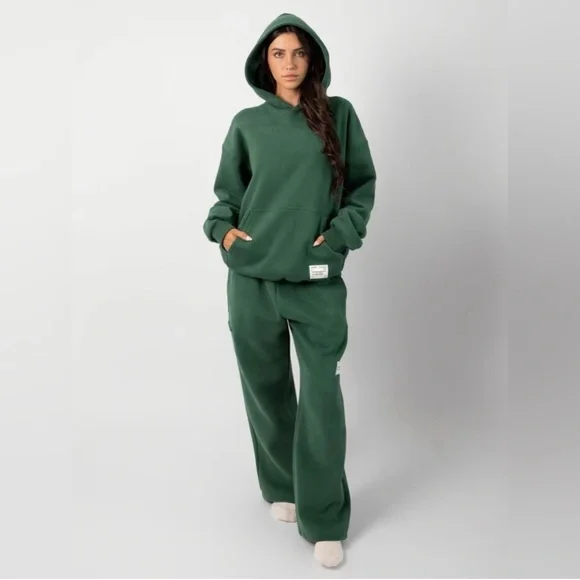 COMFRT Affirmation Collection Sweatpants Forest Green Lounge Pant Cozy - Picture 2 of 6